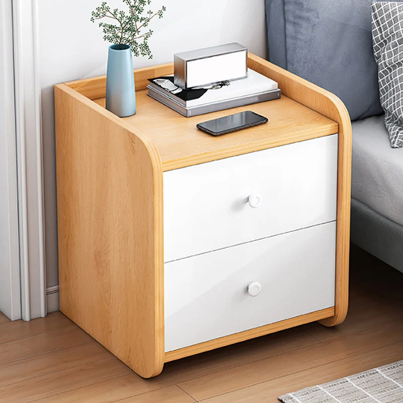 Mesita de noche de madera de ingenierí, mesa de noche moderna para dormitorio Blanco Clearhalo