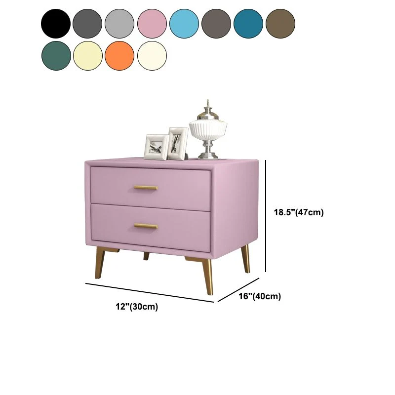 Mesita de noche de madera maciza con 2 cajones de 18,5" de alto Traditions Night Table Verde Clearhalo