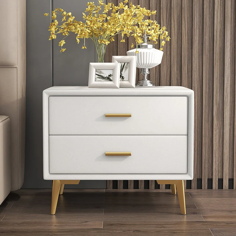 Mesita de noche de madera maciza con 2 cajones de 18,5" de alto Traditions Night Table Verde Clearhalo