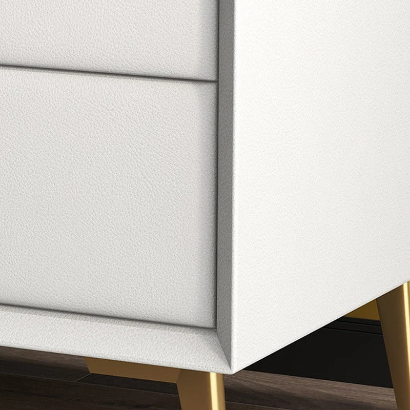 Mesita de noche de madera maciza con patas incluidas, mesa decorativa con 2 cajones Beis Clearhalo