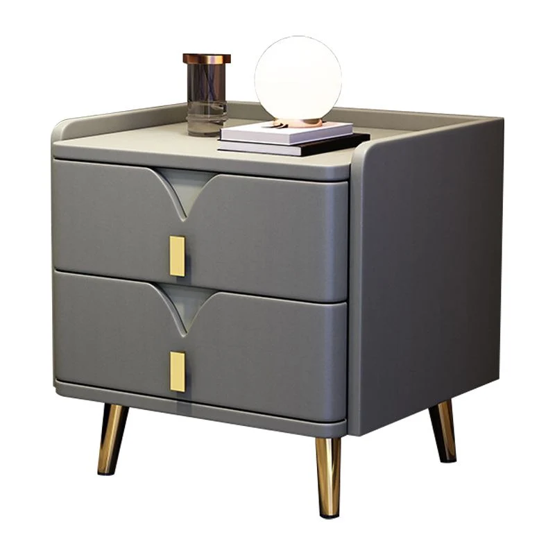 Mesita de noche de madera maciza, mesita de noche contemporánea para dormitorio Amarillo Clearhalo