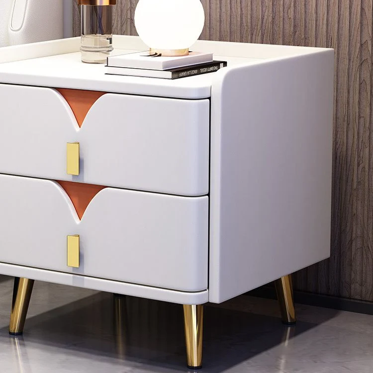 Mesita de noche de madera maciza, mesita de noche contemporánea para dormitorio Amarillo Clearhalo
