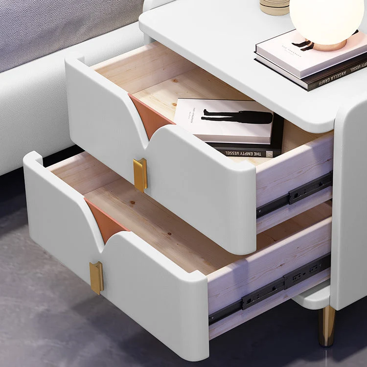 Mesita de noche de madera maciza, mesita de noche contemporánea para dormitorio Amarillo Clearhalo