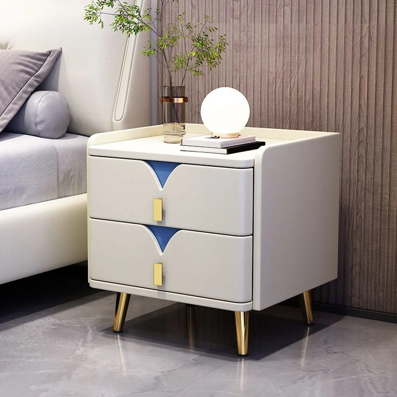Mesita de noche de madera maciza, mesita de noche contemporánea para dormitorio Amarillo Clearhalo