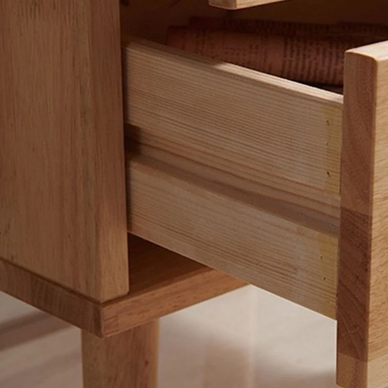 Mesita de noche de madera maciza Mesita de noche contemporánea con patas Marron Clearhalo