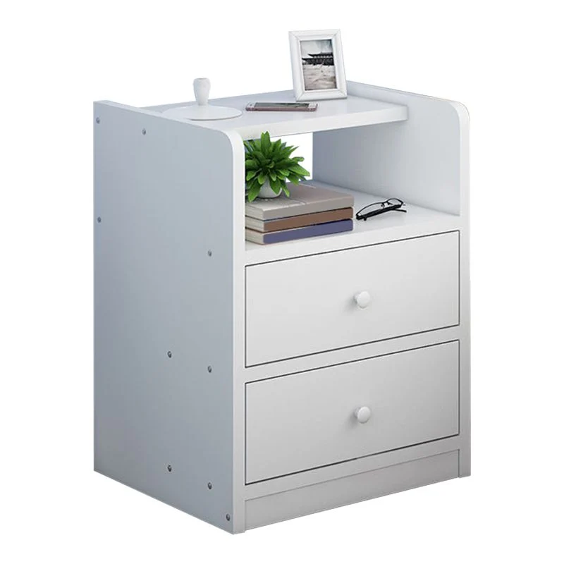 Mesita de noche de madera Mesita de noche minimalista de estilo moderno con cajones Madera Clearhalo