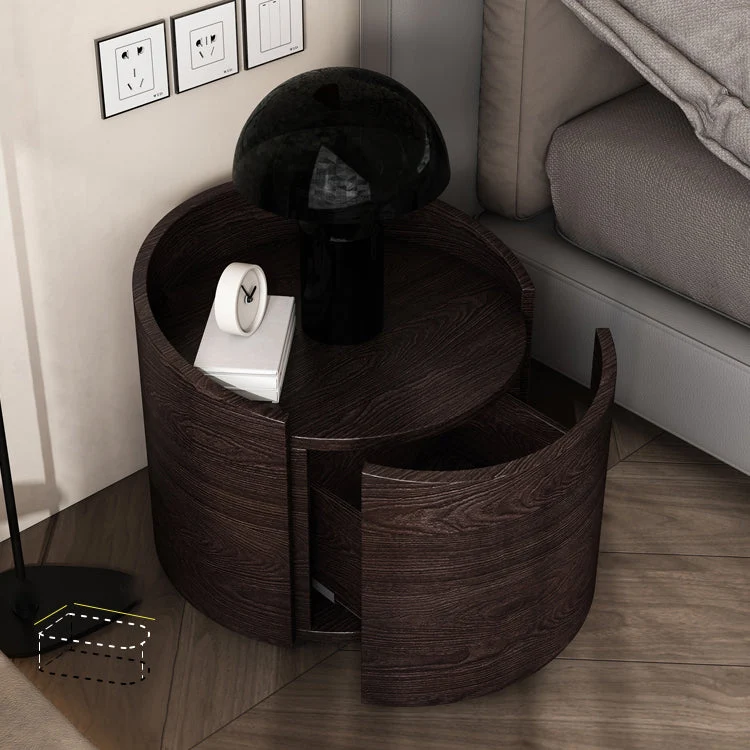 Mesita de noche de madera Mesita de noche moderna clásica con cajones Clearhalo