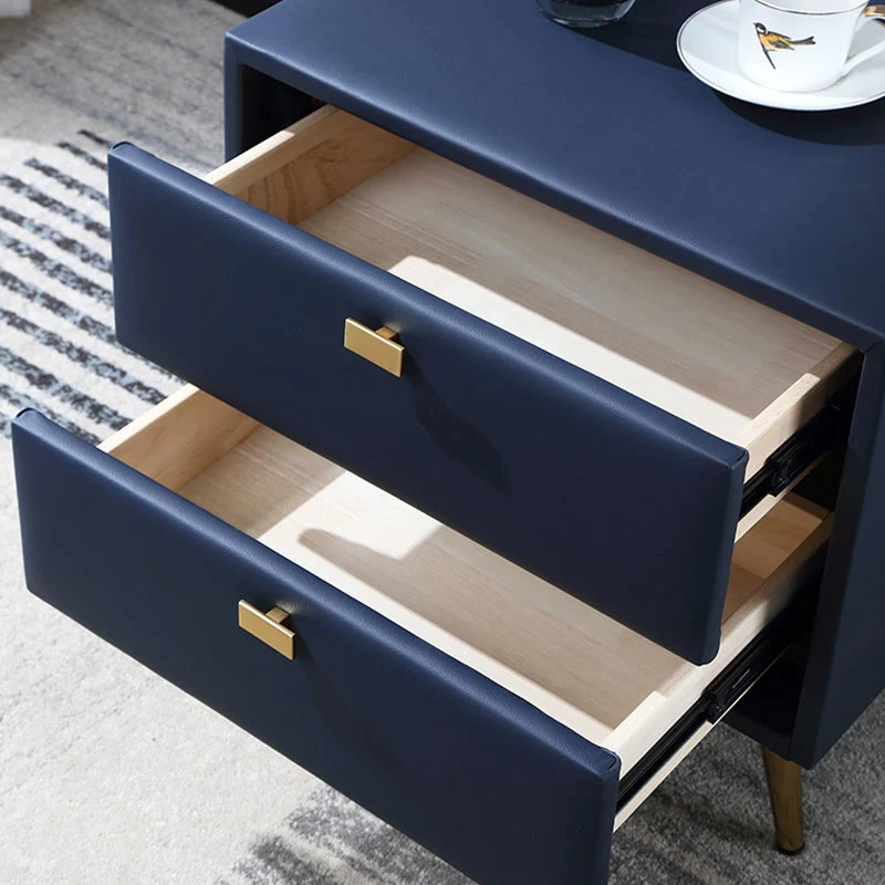 Mesita de noche de madera moderna de 18,5"/19,6" de alto con 2 cajones Blanco Clearhalo