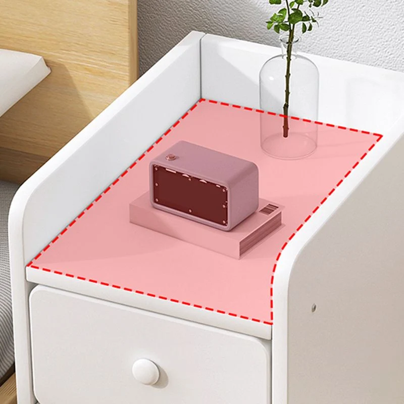 Mesita de noche de madera moderna, estante inferior, mesita de noche con cajón para dormitorio Clearhalo