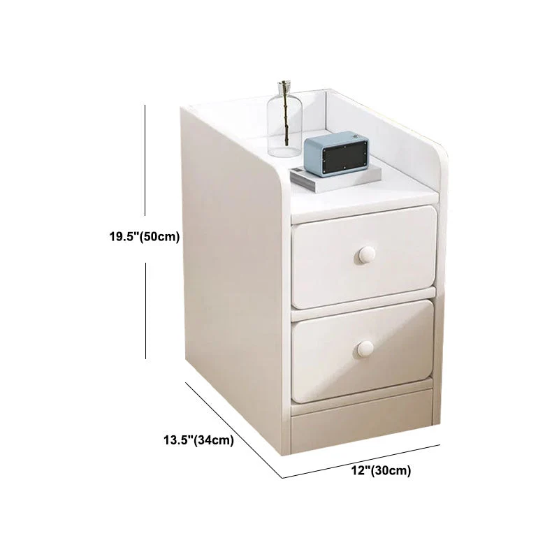Mesita de noche de madera moderna, estante inferior, mesita de noche con cajón para dormitorio Clearhalo