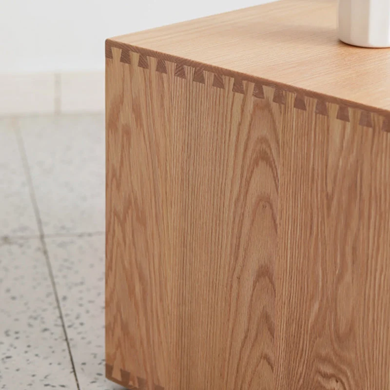 Mesita de noche de madera perlada, 1 cajón, mesita de noche abierta contemporánea con almacenamiento Nuez Clearhalo