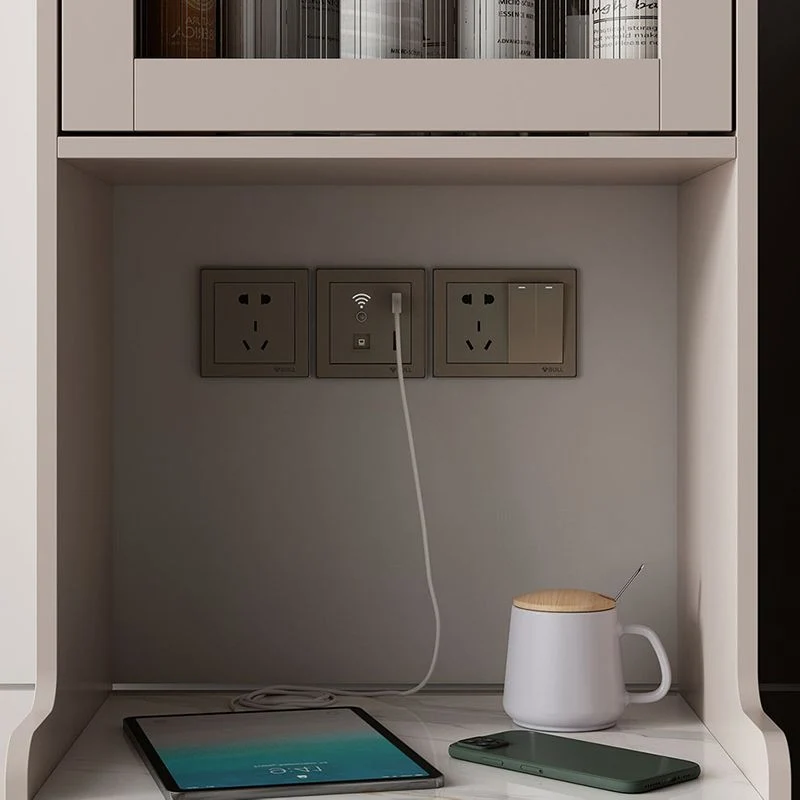 Mesita de noche de madera sintética, mesa decorativa moderna, mesita de noche con cajones Blanco Clearhalo