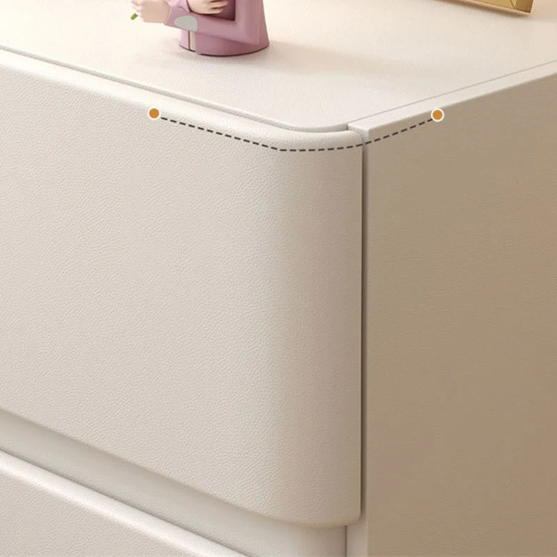 Mesita de noche de madera sintética, mesita de noche contemporánea con 2 cajones Blanco Clearhalo