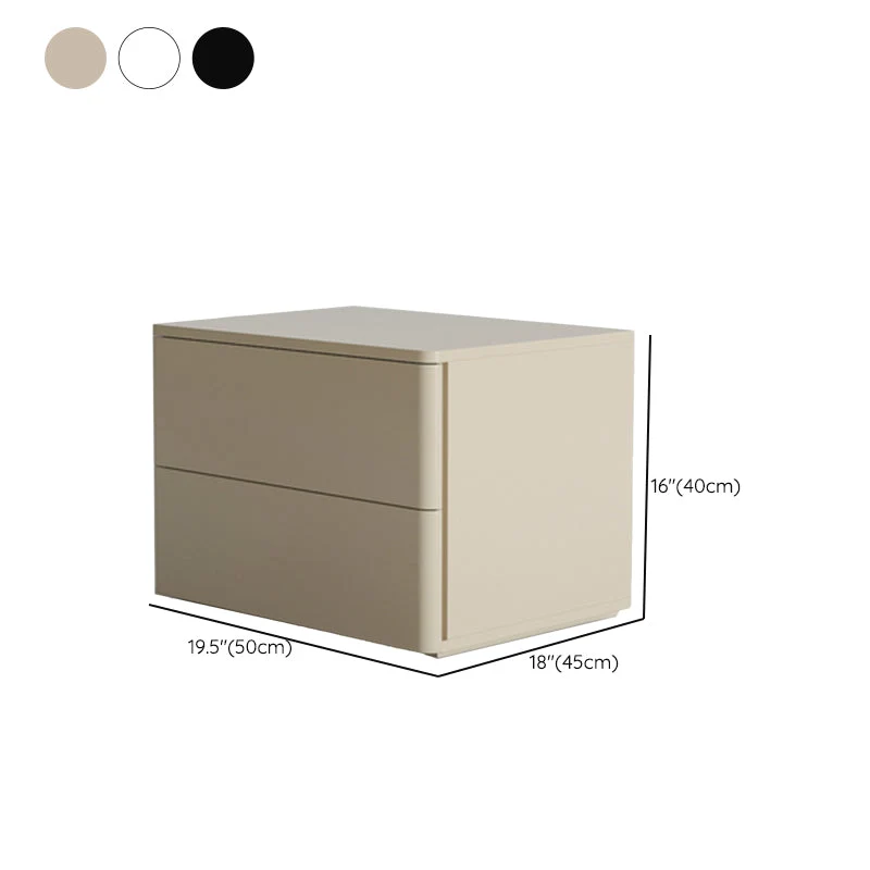 Mesita de noche de madera sintética Mesita de noche contemporánea con 2 cajones Color Clearhalo
