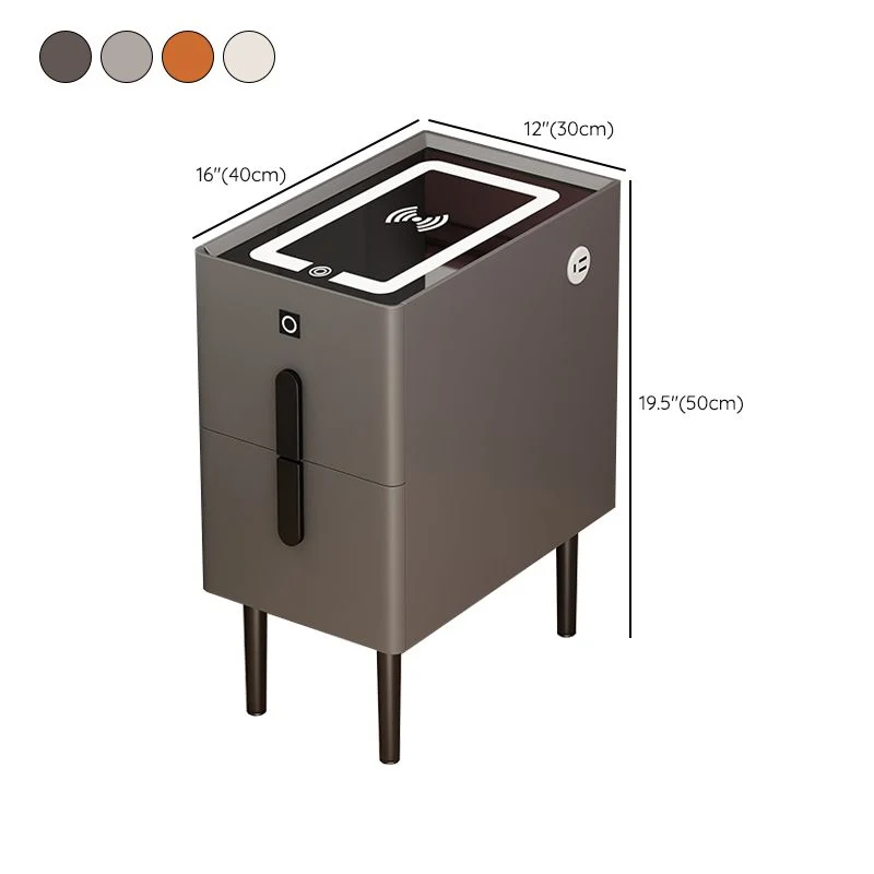 Mesita de noche de madera y vidrio Mesita de noche minimalista moderna con patas Blanco Clearhalo