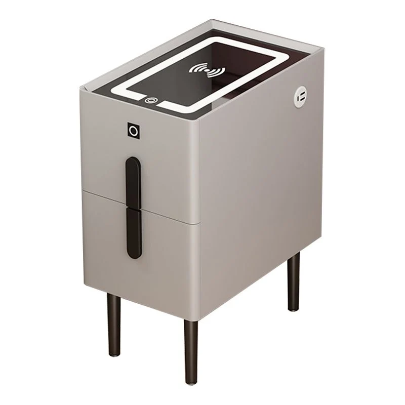 Mesita de noche de madera y vidrio Mesita de noche minimalista moderna con patas Blanco Clearhalo