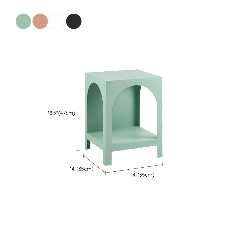 Mesita de noche de metal con almacenamiento abierto, mesa decorativa para dormitorio Blanco Clearhalo