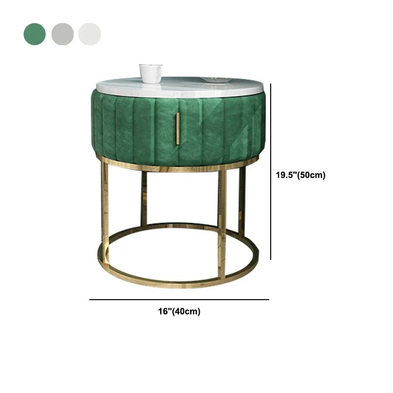 Mesita de noche de metal y pizarra Mesita de noche minimalista moderna con cajón Gris Clearhalo
