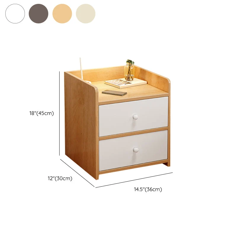 Mesita de noche moderna con acabado antiguo y almacenamiento abierto Amarillo Clearhalo