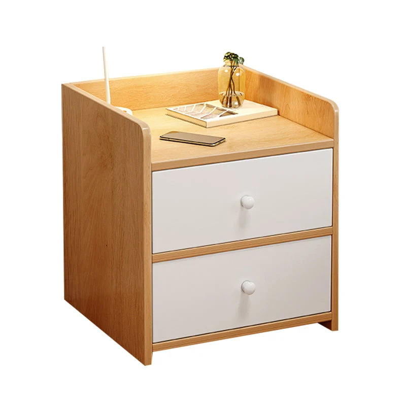 Mesita de noche moderna con acabado antiguo y almacenamiento abierto Amarillo Clearhalo