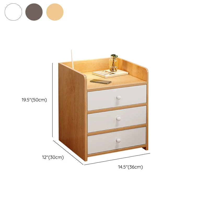 Mesita de noche moderna con acabado antiguo y almacenamiento abierto Amarillo Clearhalo