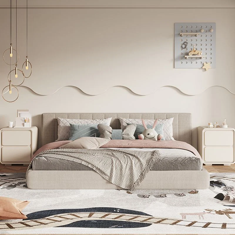 Mesita de noche moderna con acabado antiguo y 2 cajones Blanco Clearhalo