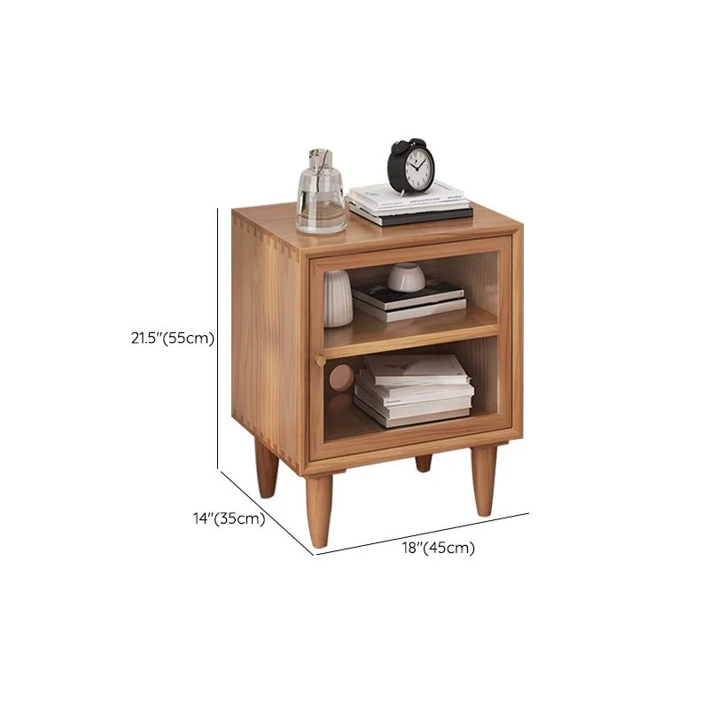 Mesita de noche moderna con acabado antiguo y patas Madera Clearhalo