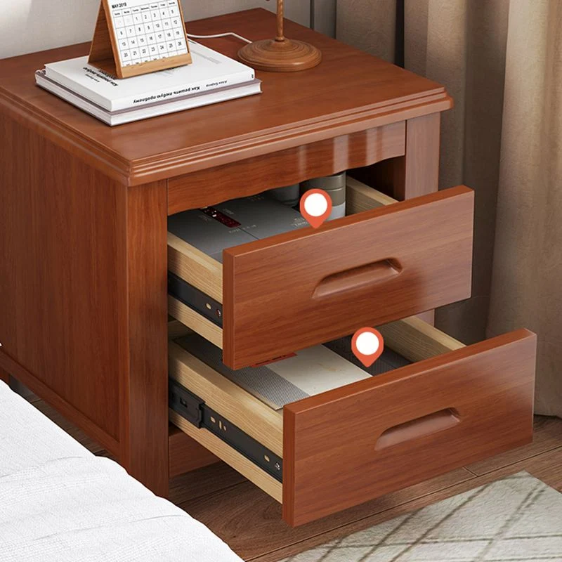 Mesita de noche moderna con acabado antiguo y cajones Madera Clearhalo