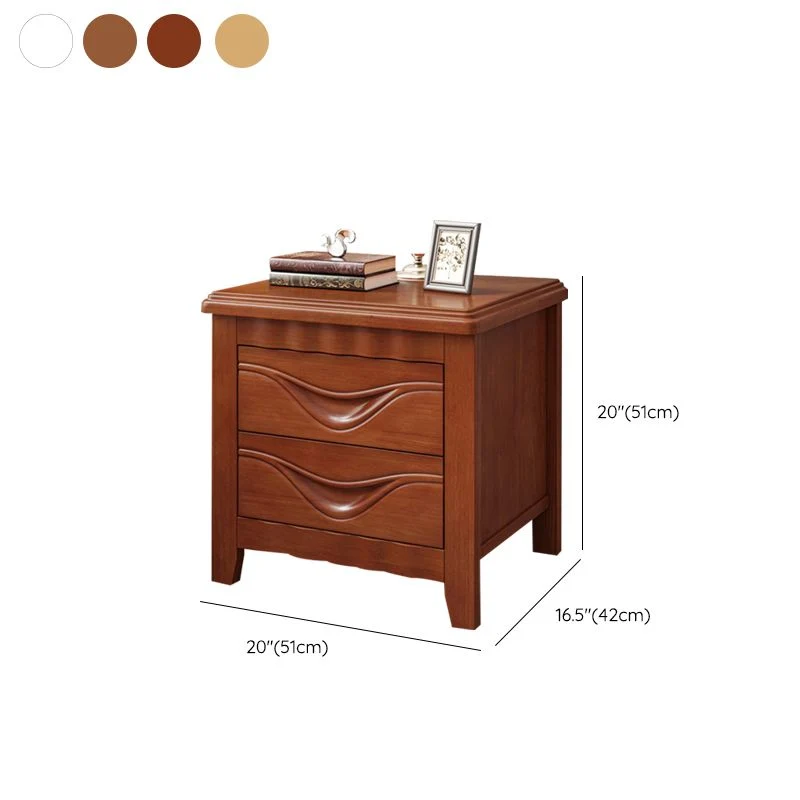 Mesita de noche moderna con acabado antiguo y cajones Madera Clearhalo