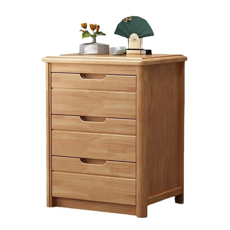 Mesita de noche moderna con acabado antiguo y mesa decorativa con cajones Naturales Clearhalo