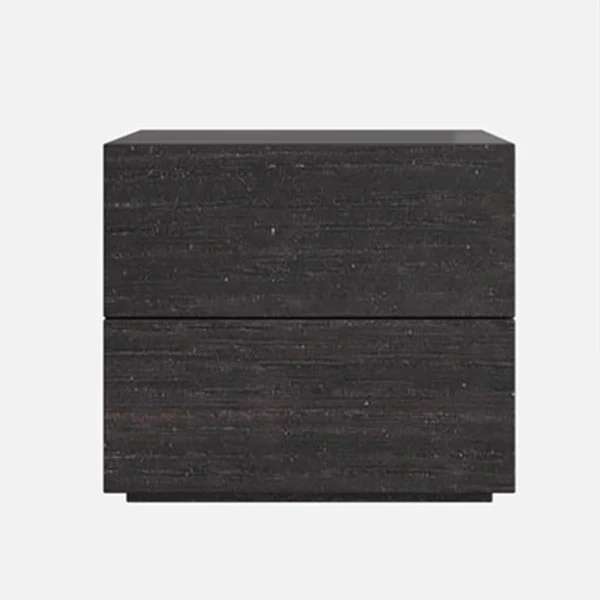 Mesita de noche moderna con acento, cajones, cama de almacenamiento, mesita de noche para el hogar Negro Clearhalo