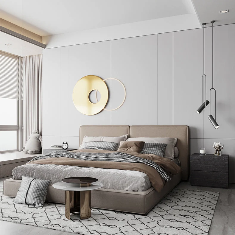 Mesita de noche moderna con acento, cajones, cama de almacenamiento, mesita de noche para el hogar Negro Clearhalo