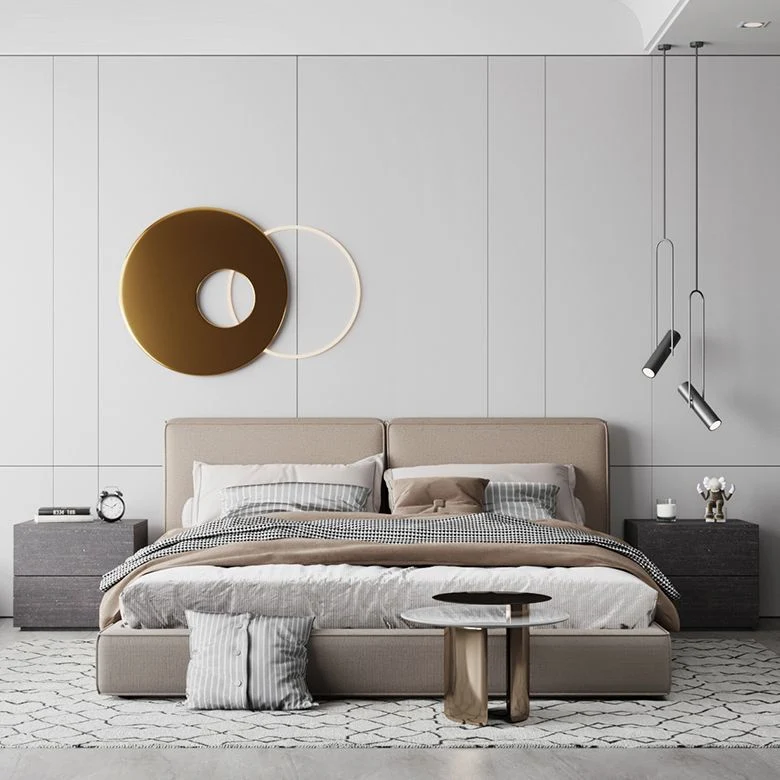 Mesita de noche moderna con acento, cajones, cama de almacenamiento, mesita de noche para el hogar Negro Clearhalo