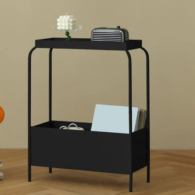 Mesita de noche moderna con almacenamiento abierto, estante de metal incluido, mesa de noche de 26 pulgadas de alto con pa...