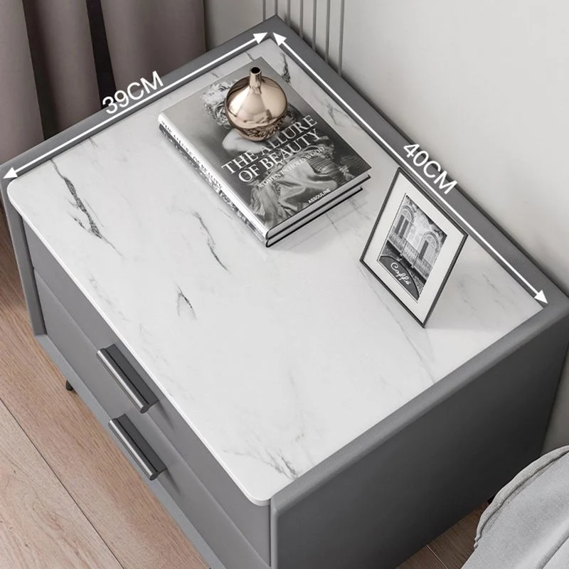 Mesita de noche moderna con cajón y almacenamiento, mesa decorativa, mesita de noche con acabado antiguo Clearhalo
