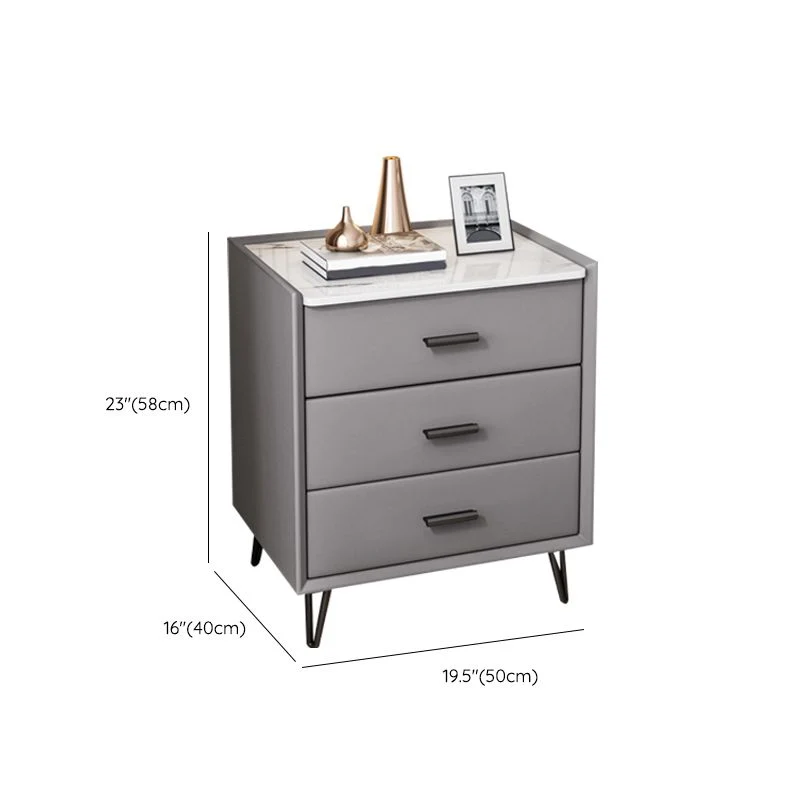 Mesita de noche moderna con cajón y almacenamiento, mesa decorativa, mesita de noche con acabado antiguo Clearhalo