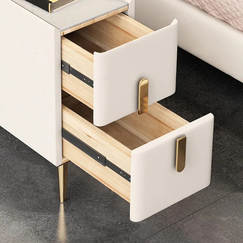 Mesita de noche moderna con 2 cajones, 19,7 pulgadas de alto Amarillo Clearhalo