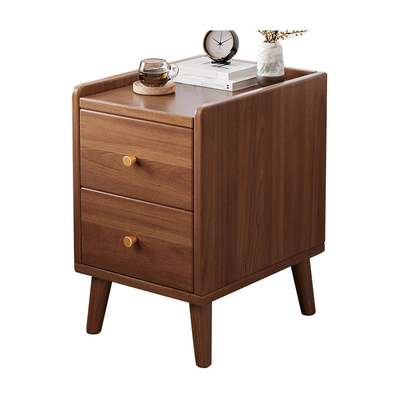 Mesita de noche moderna con cajones y almacenamiento, mesita de noche de madera fabricada Cafe Clearhalo