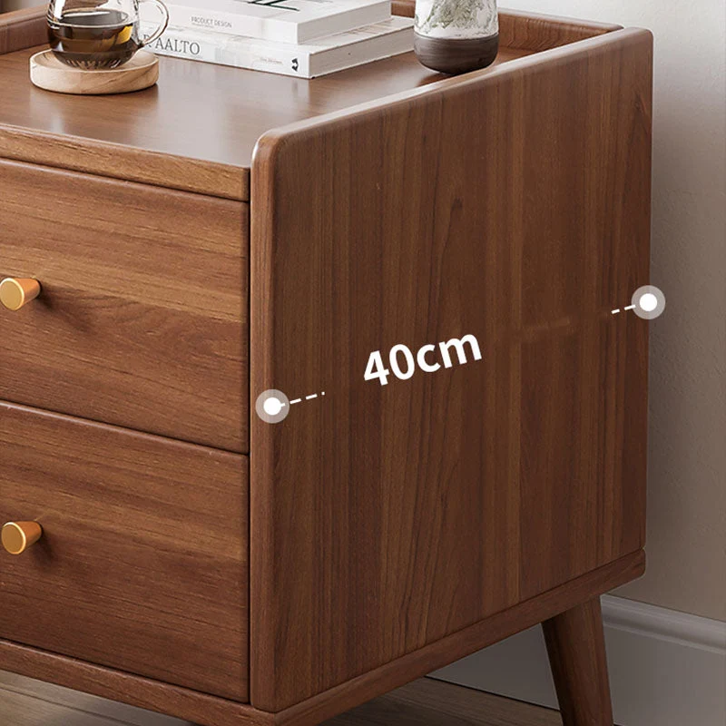 Mesita de noche moderna con cajones y almacenamiento, mesita de noche de madera fabricada Cafe Clearhalo