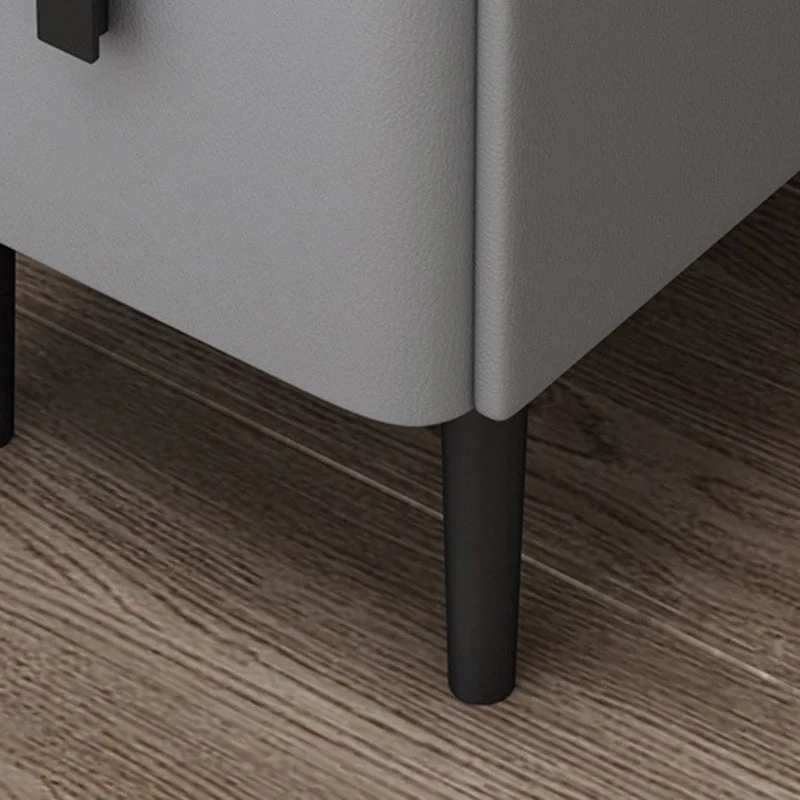 Mesita de noche moderna con 2 cajones, mesa decorativa, mesita de noche con acabado antiguo Gris Clearhalo