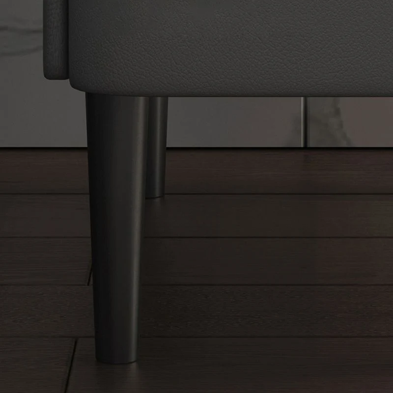 Mesita de noche moderna con 2 cajones, mesa decorativa, acabado antiguo Negro Clearhalo