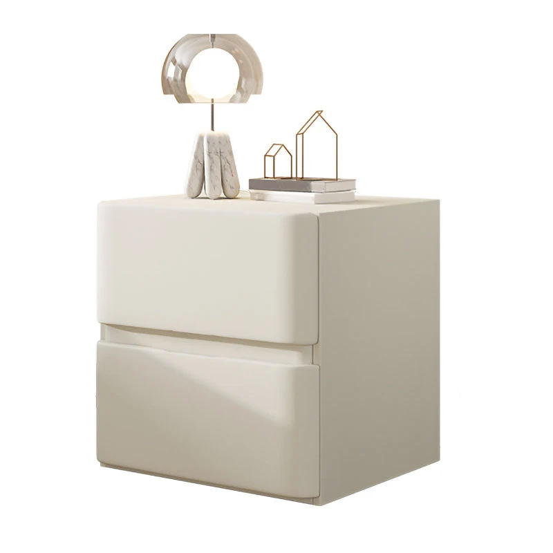 Mesita de noche moderna con cajones de pino incluidos, mesa de noche para dormitorio Gris Clearhalo