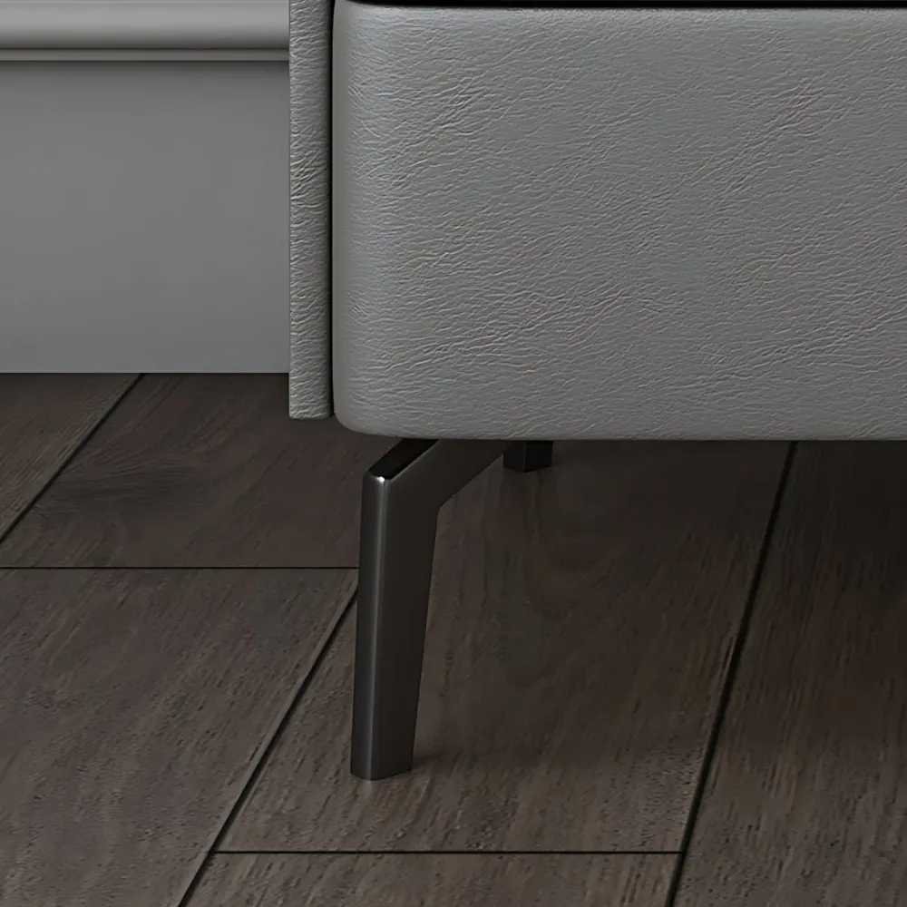 Mesita de noche moderna con mesa decorativa de piedra y 2 cajones Naranja Clearhalo