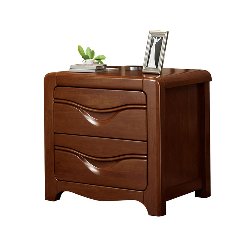 Mesita de noche moderna con mesita de noche de madera y cajones Naturales Clearhalo