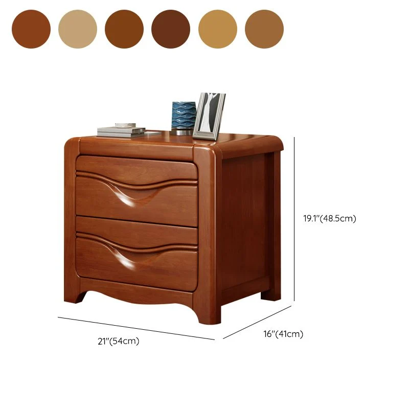 Mesita de noche moderna con mesita de noche de madera y cajones Naturales Clearhalo