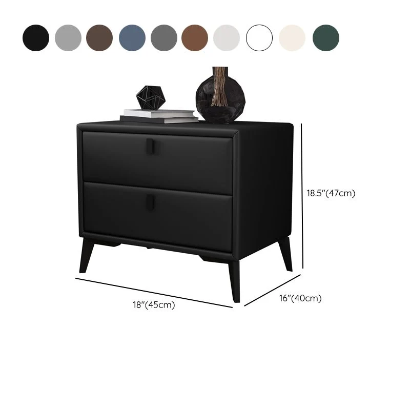 Mesita de noche moderna de cuero con mesa decorativa para dormitorio Gris Clearhalo
