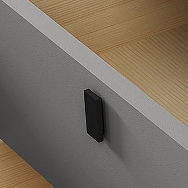 Mesita de noche moderna de cuero con mesa decorativa para dormitorio Gris Clearhalo