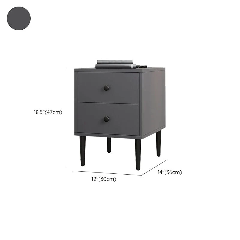 Mesita de noche moderna de madera con cajones para dormitorio Blanco Clearhalo