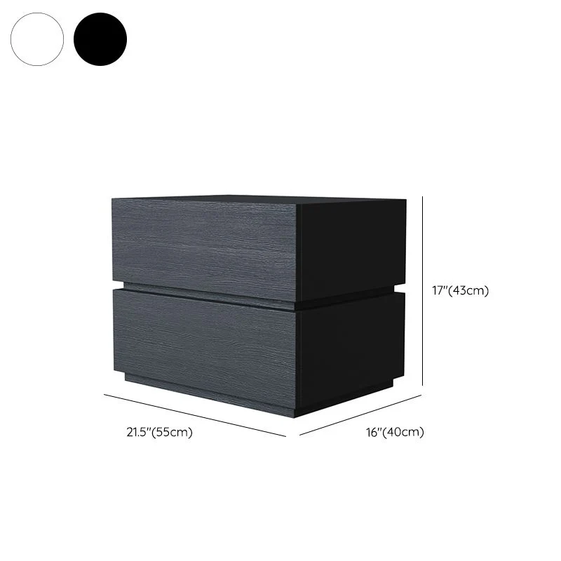Mesita de noche moderna de madera con 2 cajones Blanco Clearhalo