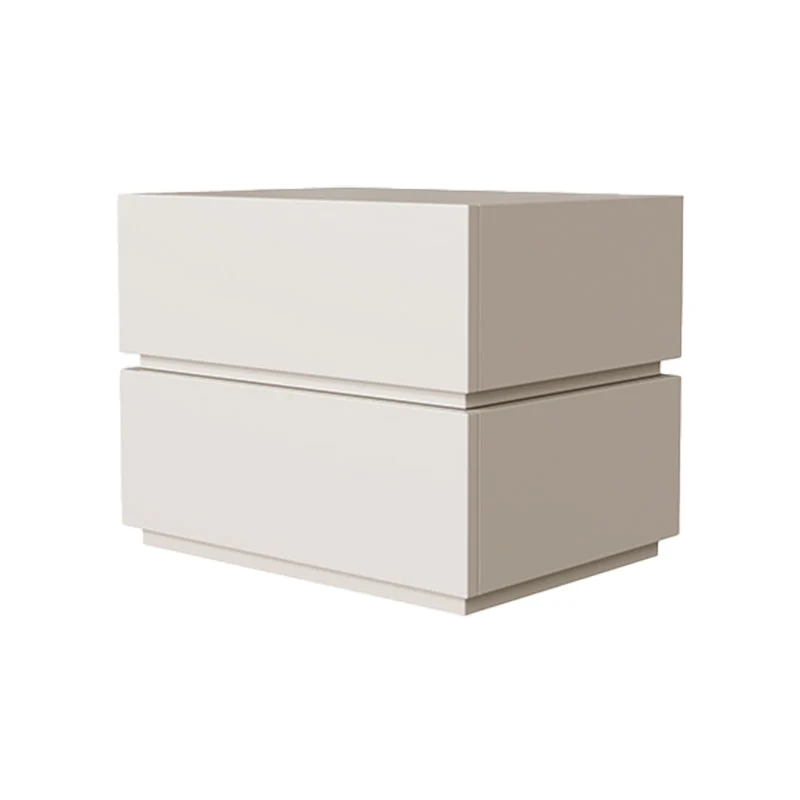 Mesita de noche moderna de madera con 2 cajones Blanco Clearhalo